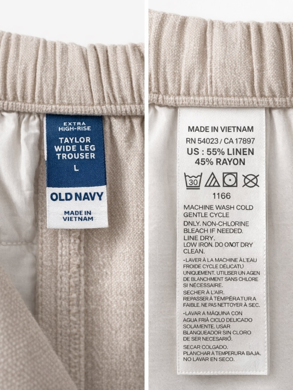 Old Navy Taylor Wide Leg Trousers Extra High Rise- Linen Blend Size: Large - Picture 5 of 5